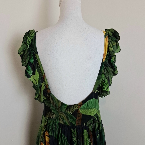 Farm Rio Cocoa Forest Maxi Dress Size Large NWT - Picture 9 of 13